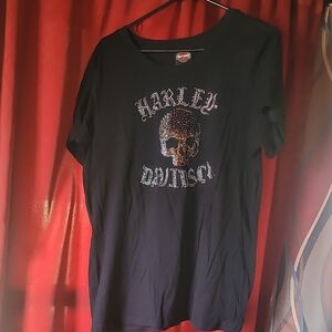 Harley-Davidson Black Tee with Skull Design